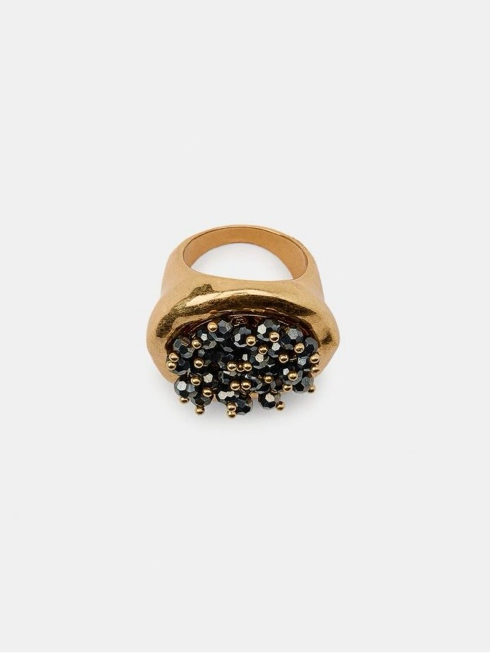 Zara Shiny Signet Ring in Golden. Size M. Brand new!